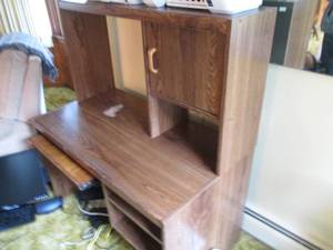 lot 166 image: Space saver computer desk with open...