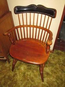 lot 179 image: Solid wood spindle back chair...