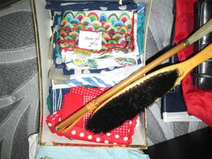 lot 188 image: Ladies gloves, kerchiefs, shoe horn...