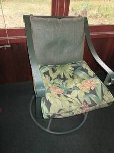lot 221 image: Swivel metal frame patio chair...