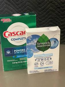 lot 110 image: Lot of Dishwasher Detergent Powders - Seventh Generation and Cascade