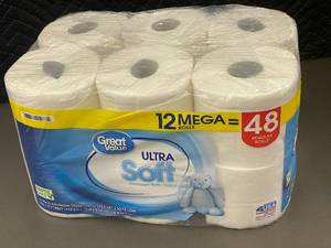 lot 209 image: Great Value Ultra Soft Premium Bath Tissue 12 Mega Rolls