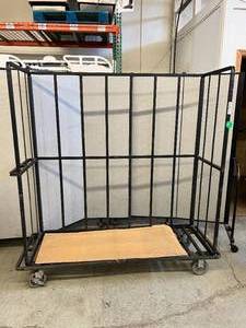 lot 17 image: Heavy Duty Steel Mobile Storage Cart Truck - In Good Condition Approx 70.5 x 23 x 63