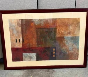 lot 21 image: Framed & Matted Large Abstract Wall Art 38 x 52 - Great Condition