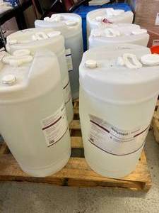 lot 24 image: $$$$ Lot of 5 NEW Drums BeliMed Protect Non-Enzymatic Detergent Low Foam Concentrate Expiration 725 and 1 Drum NEW Enzymatic Detergent Washer Disinfector pH Neutral Concentrate Expiration 226