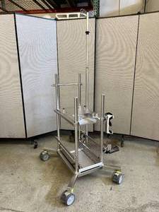 lot 27 image: $$$$ Maquet Getinge 70105.4184 Stainless Steel Sprinter Cart XL with I.V. Pole - Appears New