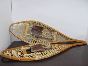 lot 31 image: Pair of Rustic Vintage Wooden Snowshoes