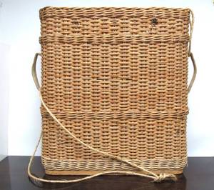 lot 219 image: Very Cool & Interesting Woven Wicker Backpack Basket