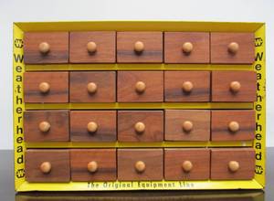 lot 226 image: Vintage Weatherhead Advertising Cabinet w20 Wood Drawers