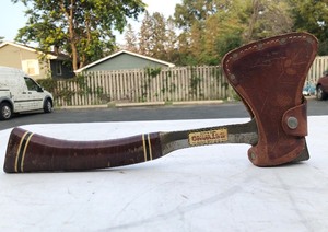 lot 238 image: Vintage ESTWING Hatchet wLeather Case