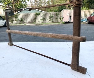 lot 242 image: Nice Primitive Antique Crosscut Buck Saw