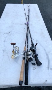 lot 249 image: Lot of 3 Very Good Fishing Rods wReels