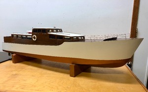 lot 6 image: Very Nice LARGE Vintage Wooden Yacht  Boat