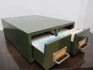 lot 91 image: Excellent Clean Estate Lot of Vintage Stamps in Metal Cabinet 