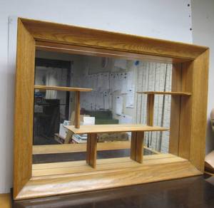 lot 117 image: Vintage Solid Wood Mirror Display Shelf Shadow Box  Picture Frame 35 x 25