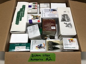 lot 203 image: LARGE Lot of Mint in Box Dickens Christmas Village Accessories #2