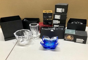 lot 158 image: Large Estate Lot of Mint in Box ORREFORS Crystal Pieces