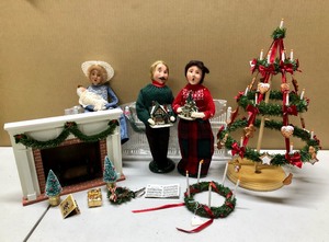 lot 164 image: Byers Choice Christmas Caroler Figures wOriginal Byers Choice Accessory Sets