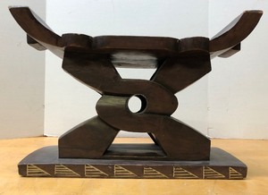 lot 279 image: Carved Wood African StoolChair
