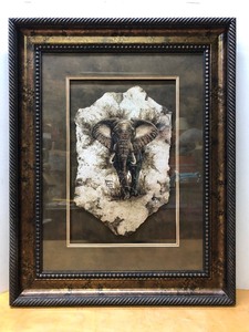 lot 281 image: Framed Signed Numbered Limited Edition Elephant Print by Blaine Dabb