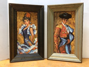 lot 283 image: Pair of Framed Mid Century Spanish Flamenco Dancer Prints
