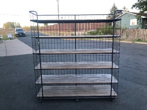 lot 8 image: Excellent Restoration Hardware Rolling 6-Tier PantryBakers Rack