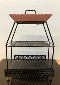 lot 309 image: Awesome Vintage 1950s Atomic Style Smoking Stand wPink Ashtray