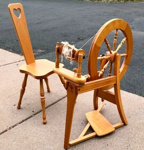 lot 297 image: Excellent Condition & Quality ASHFORD Spinning Wheel & Matching Chair