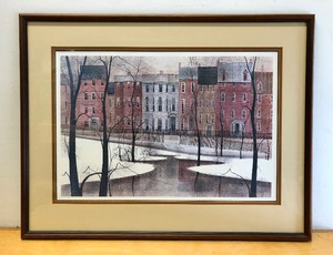 lot 328 image: Framed Signed Numbered Minnesota Winter Scene Print - Signed Moss