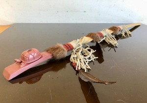 lot 340 image: Handmade Signed Native American CatlinitePipestone Pipe wTurtle by Robert Rosebear - Red Lake Ojibwe