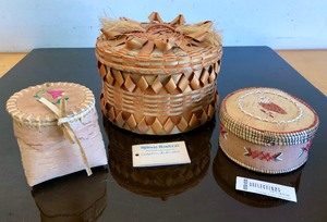 lot 347 image: Excellent Group of Native American Artist Handmade Baskets - Each with Tags