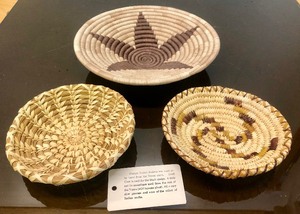 lot 368 image: Lot of 3 Vintage Handmade Papago Indian Baskets