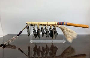 lot 389 image: Native American Handmade Cree Indians Deertoe Rattle by Steve & Susan Dahlstrom