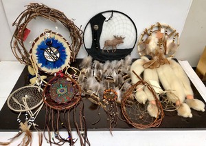 lot 394 image: Great Collection of Native American Handmade Dreamcatchers & Medicine Wheels