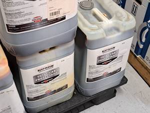 lot 261 image: Lot of (8) Rust-oleum Red Rhino Professional Total Car Protection 6-gallon Plastic Jug