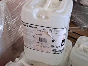 lot 318 image: Lot of (6) KT Turbo Boost Alkaline Booster 5-gallon Plastic Jug