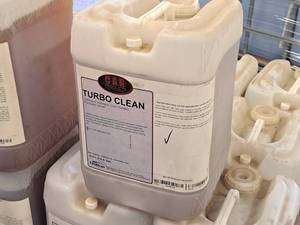 lot 420 image: Lot of (4) C.A.R. Products Turbo Clean Low Foaming Deep Cleaning Detergent 5-gallon Plastic Jug