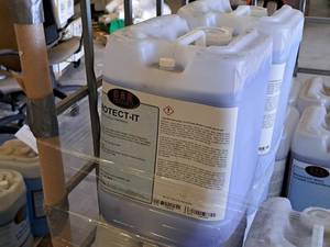 lot 436 image: Lot of (5) C.A.R. Products Protect-It Hi Gloss Durable Dressing 5-gallon Plastic Jug