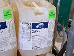 lot 479 image: Lot of (4) Blue Coral Dissolve All Multi-Purpose Cleaner 30008575 5-gallon Plastic Jug