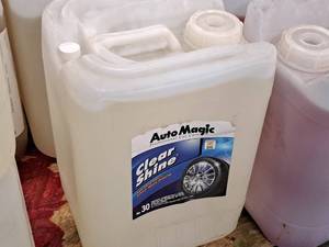 lot 471 image: Lot of (4) Auto Magic Clear Shine No. 30 High Performance Water-Based Dressing 5-gallon Plastic Jug
