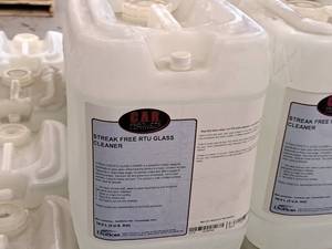 lot 519 image: Lot of (5) C.A.R. Products Streak Free RTU Ready To Use Glass Cleaner 5-gallon Plastic Jug