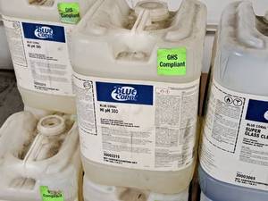 lot 535 image: Lot of (3) Blue Coral Hi pH 380 Hi pH Car Wash Detergent 30002215 5-gallon Plastic Jug