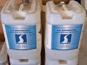lot 560 image: Lot of (2) DuBois Blendco Systems SuperSat La Advanced Liquid Alkaline Detergent 117206 6-gallon Plastic Jug
