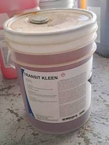 lot 593 image: Lot of (1) DuBois Transit Kleen Alkaline Cleaner 5-gallon Plastic Jug