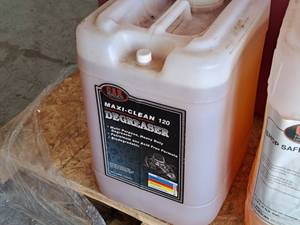 lot 830 image: Lot of (1) C.A.R. Products Maxi-Clean 120 Mult Purpose Heavy Duty Degreaser 5-gallon Plastic Jug