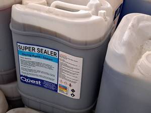 lot 865 image: Lot of (1) Quest Super Sealer Concentrated Drying Agent  Sealant QW-0409 5-gallon Plastic Jug