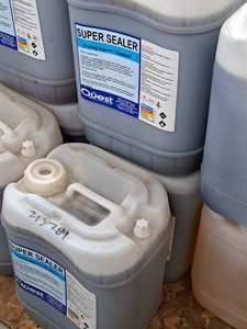 lot 866 image: Lot of (2) Quest Super Sealer Concentrated Drying Agent  Sealant QW-0409 5-gallon Plastic Jug