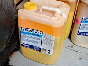 lot 868 image: Lot of (1) Quest Express Wax Liquid One-Step Wax 5-gallon Plastic Jug
