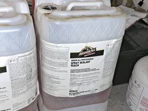 lot 540 image: Lot of (2) ArmorAll Professional Spray Sealant Peach H29935 5-gallon Plastic Jug