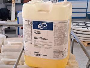 lot 478 image: Lot of (5) Blue Coral Soilaway Hi pH Car Wash Detergent 7600093 5-gallon Plastic Jug